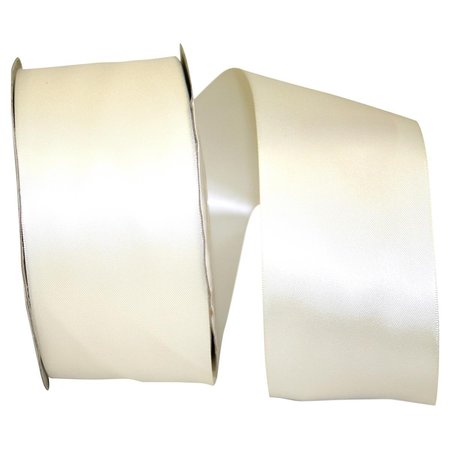 RELIANT RIBBON 2.5 in. 50 Yards Double Face Satin Ribbon, Antique White 4950-389-40K